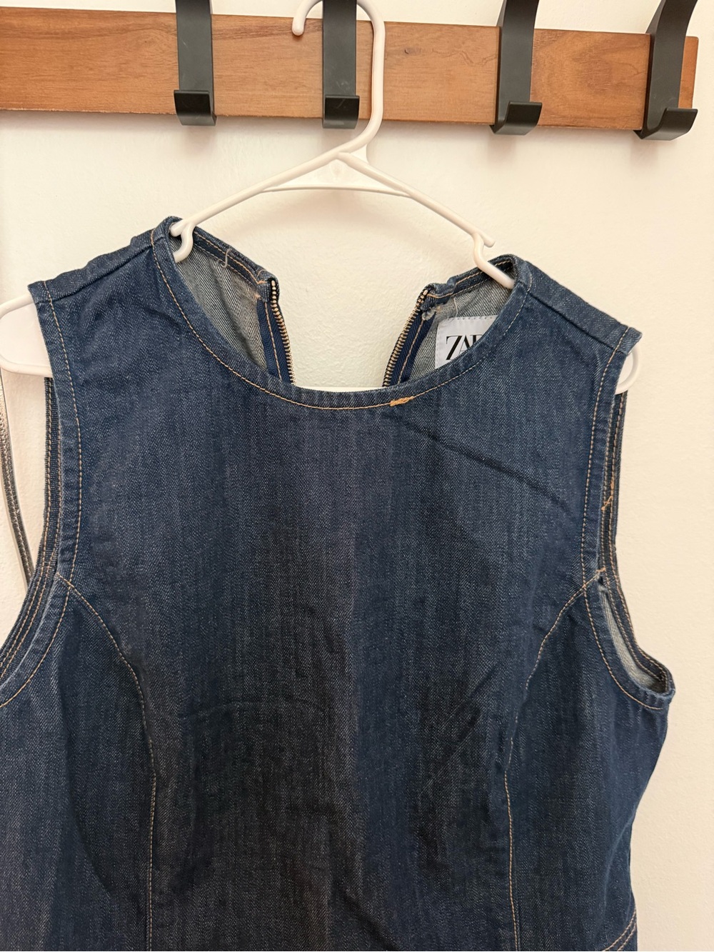 Zara Denim Zip-Up Dress - Picture 3 of 6